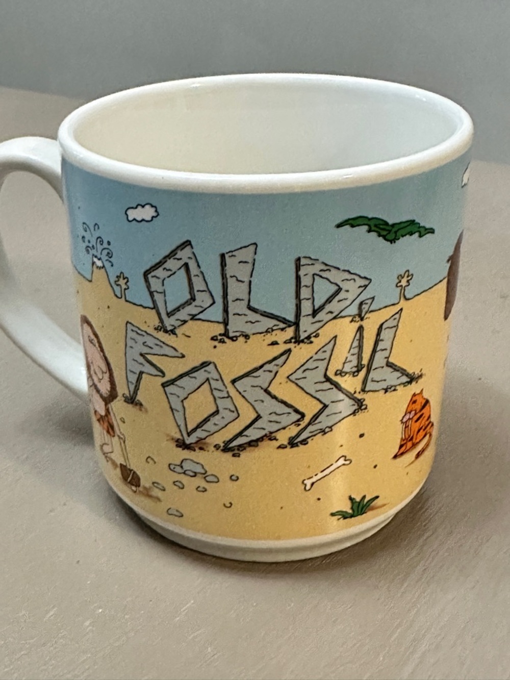 Funny Prehistoric Old Fossil Coffee Mug Carlton Cards Tony Griego Caveman 1980s